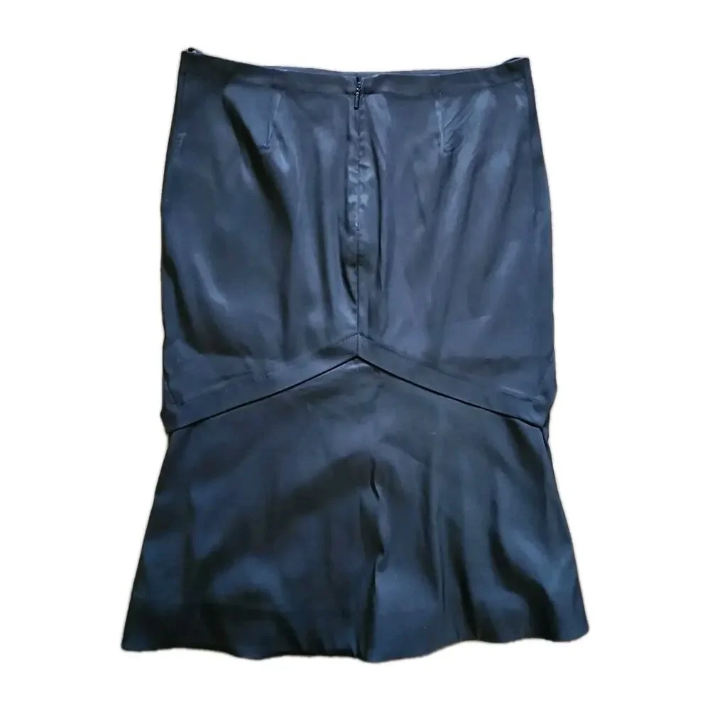 Gucci Black Satin High Waist Flare Trumpet Skirt IT 40 Bodycon Made Italy - Picture 2 of 9